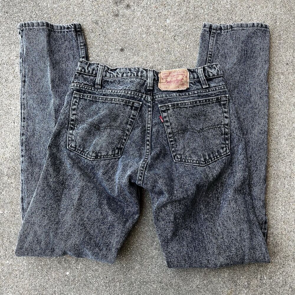 Levis 505 30x33 Black Regular Fit Straight Leg Men Jean Made in USA Vintage 90’s - Picture 2 of 16